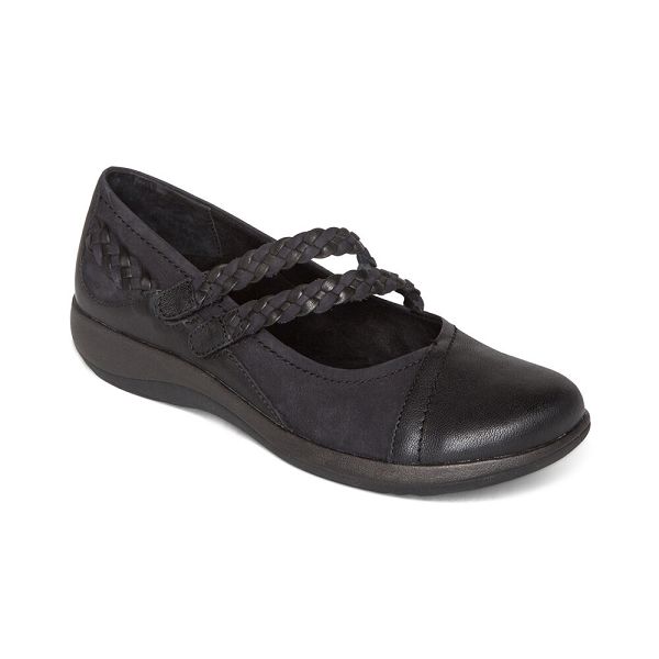 Aetrex Women's Annie Mary Janes Black Shoes UK 8641-380